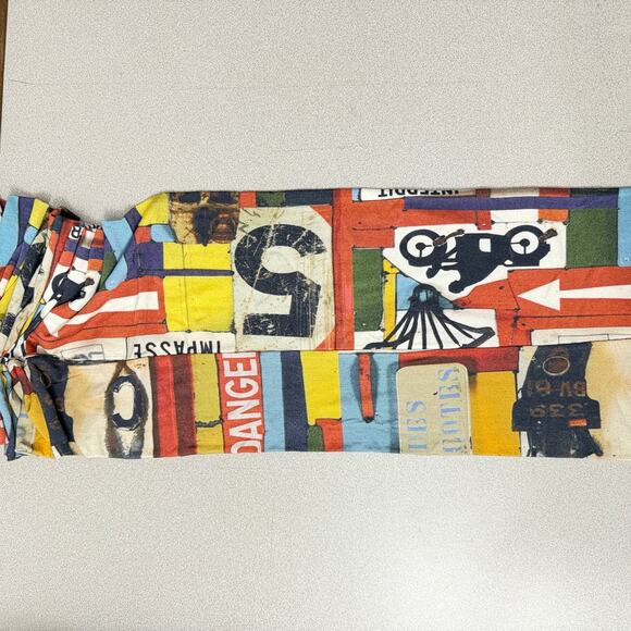Aventures Des Toiles Scarf Multi Motorcycle Street Signs Art to Wear Numbers - Picture 4 of 9